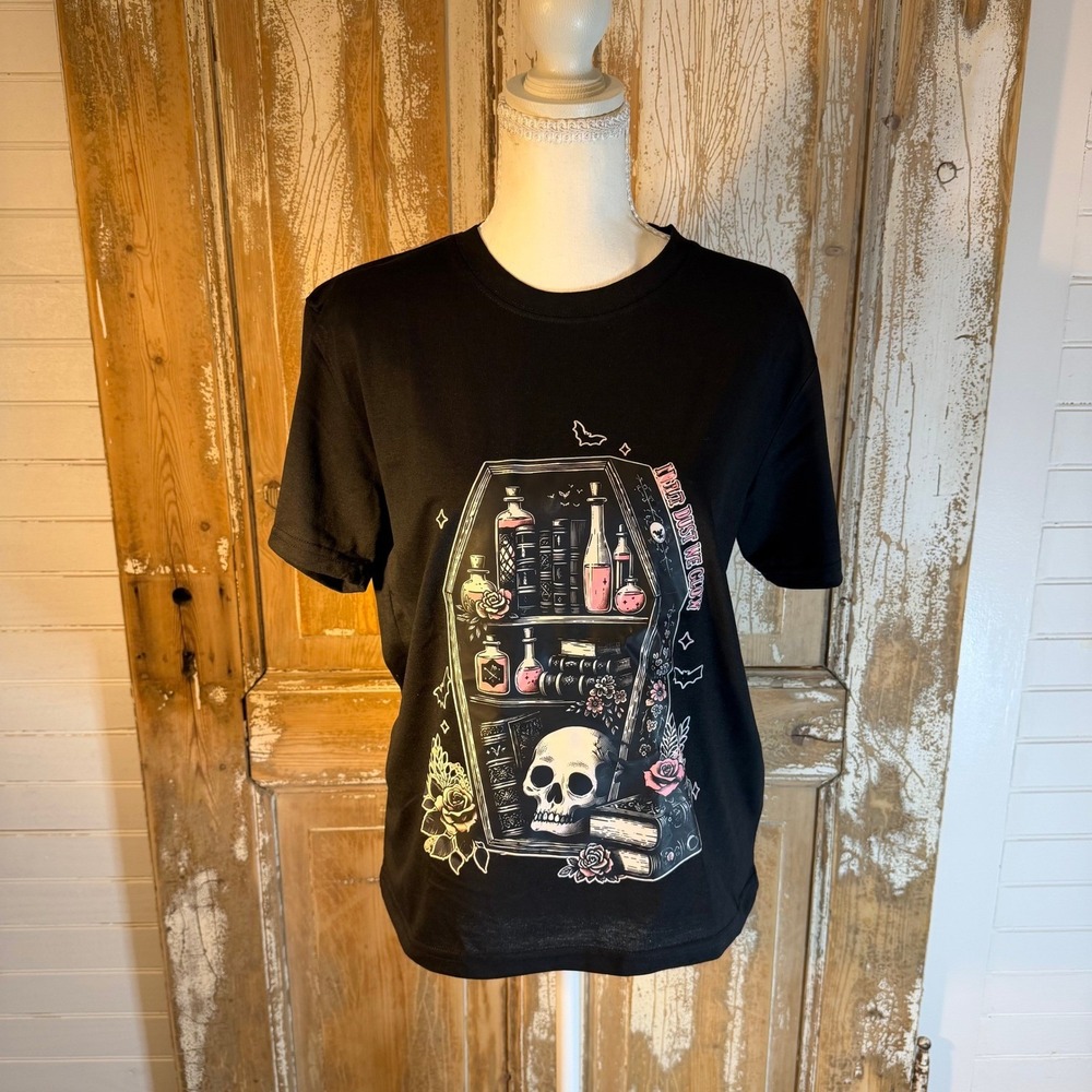 Fashion T-Shirt Kids XD Black Excellent Into Dust We Glow Coffin Skull Graphic